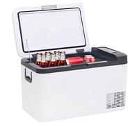 Tomostar Glacière Électrique, Glacière à Compression Mini Réfrigérateur de Voiture Camping avec poignée et adaptateur noir et blanc 18 L PP et PE