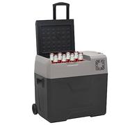 Tomostar Glacière Électrique, Glacière à Compression Mini Réfrigérateur de Voiture Camping avec roue et poignée noir et gris 30 L polypropylène