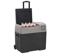 Tomostar Glacière Électrique, Glacière à Compression Mini Réfrigérateur de Voiture Camping avec roue et poignée noir et gris 50 L polypropylène