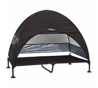 Tomostar Lit Surélevé pour Chien, Lit Dome de Camp Transat pour Chien Noir 127x81x108 cm Tissu et Acier
