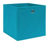 Tomostar Lot de 10 Boîte de Rangement, Panier Cube de Rangement Pliable 10 pcs Tissu intissé 28x28x28 cm Bleu azuré