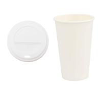 Tomostar Lot de 1000 Gobelets Carton Jetables avec Couvercles, Gobelets à Café en Papier Verres à Boisson Chaude et Froide 1000 pcs 16oz 400ml