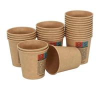 Tomostar Lot de 1000 Gobelets Carton Jetables, Gobelets à Café en Papier Verres à Boisson Chaude et Froide 1000 pcs 4oz 100ml marron