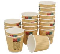 Tomostar Lot de 1000 Gobelets Carton Jetables, Gobelets à Café en Papier Verres à Boisson Chaude et Froide 1000 pcs 4oz 100ml marron