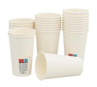 Tomostar Lot de 1000 Gobelets Carton Jetables, Gobelets à Café en Papier Verres à Boisson Chaude et Froide 1000 pcs 16oz 400ml blanc