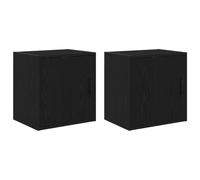 Tomostar Lot de 2 Armoire Murale de Rangement Garage, Armoire à Outils Suspendue Atelier Garage 2 pcs Noir 40x30x41 cm Bois d'ingénierie