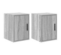 Tomostar Lot de 2 Armoire Murale de Rangement Garage, Armoire à Outils Suspendue Atelier Garage 2 pcs Sonoma Gris 30x30x41 cm Bois d'ingénierie