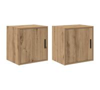 Tomostar Lot de 2 Armoire Murale de Rangement Garage, Armoire à Outils Suspendue Atelier Garage Armoires murales Garage 2 pcs chêne Artisanal 40x30x41 cm Bois d'ingénierie