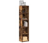 Tomostar Lot de 2 Étagère Colonne à CD/DVD, Meuble de Rangement CD et DVD Armoire à CD Étagère Bibliothèque 2 pcs Chêne fumé 21x16x93,5 cm Bois d'ingénierie
