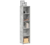Tomostar Lot de 2 Étagère Colonne à CD/DVD, Meuble de Rangement CD et DVD Armoire à CD Étagère Bibliothèque 2 pcs Gris béton 21x16x93,5 cm Aggloméré