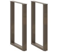 Tomostar Lot de 2 Pieds de Table Haute, Piédestal Base de Table de Bar Pieds de Table de Bar en U 2 pcs Acier Naturel 60 x (90-91) cm Acier