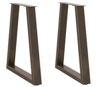 Tomostar Lot de 2 Pieds de Table Métal, Pieds Support de Table à Manger Bureau Pied de Meuble en Forme V 2 pcs Acier Naturel 50 x (72-73,3) cm Acier