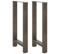 Tomostar Lot de 2 Pieds de Table Métal, Pieds Support de Table Console Bar Haute Pied de Meuble en Acier Naturel 2 pcs 50 x 90-91 cm