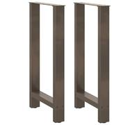 Tomostar Lot de 2 Pieds de Table Métal, Pieds Support de Table Console Bar Haute Pied de Meuble en Acier Naturel 2 pcs 40 x (90-91) cm Acier