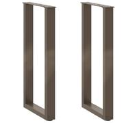 Tomostar Lot de 2 Pieds de Table Métal, Pieds Support de Table Console Bar Haute Pied de Meuble en U 2 pcs Acier Naturel 38 x (72-73) cm