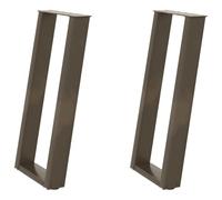 Tomostar Lot de 2 Pieds de Table Métal, Pieds Support de Table Console Bar Haute Pied de Meuble en U 2 pcs Acier Naturel 38 x (72-73) cm