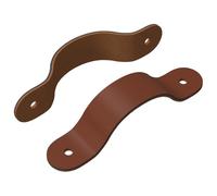Tomostar Lot de 2 Poignée de Meuble Cuisine, Poignet de Porte Cuisine Poignée de Placard 2 pcs Marron 140x25x2,3 mm PU