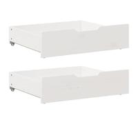 Tomostar Lot de 2 Tiroirs sous Lit à Roulettes, Tiroir de Lit Rangement avec Roulettes 2 pcs blanc 65x55x17 cm bois de pin massif