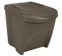 Tomostar Lot de 3 Poubelle Tri Sélectif, Poubelle de Cuisine Système de tri Sélectif des Déchets Poubelles à ordures empilables 3 pcs Gris 75 L Polypropylène