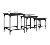 Tomostar Lot de 3 Table Basse Gigogne Carrée, Table d'appoint Empilable Salon 3 pcs Noir Bois d'ingénierie