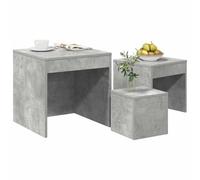 Tomostar Lot de 3 Table Basse Gigogne, Table d'appoint Empilable Salon 3 pcs Gris béton Aggloméré