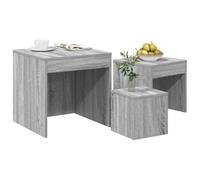 Tomostar Lot de 3 Table Basse Gigogne, Table d'appoint Empilable Salon 3 pcs Sonoma Gris Bois d'ingénierie