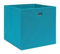 Tomostar Lot de 4 Boîte de Rangement, Panier Cube de Rangement Pliable 4 pcs Tissu intissé 28x28x28 cm Bleu azuré