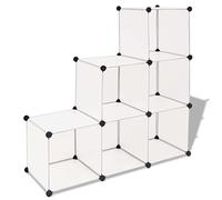 Tomostar Meuble à Chaussures Modulable, Étagère à Chaussures avec 6 Compartiments Organisateur de Rangement Cube avec 6 Compartiments Blanc