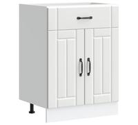 Tomostar Meuble Bas de Cuisine, Armoire de Cuisine Lucca Blanc Bois d'ingénierie 60x46x81,5 cm