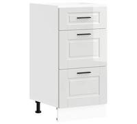 Tomostar Meuble Bas de Cuisine, Armoire de Cuisine Porto Blanc Brillant Bois ingénierie 40x46x81,5 cm
