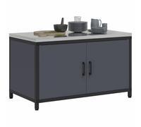 Tomostar Meuble Bas de Cuisine avec Plan de Travail, Etagère de Cuisine Armoire de Plancher Anthracite 60 x 50 x 92 cm Acier