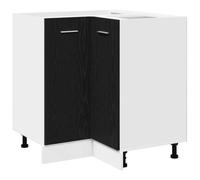 Tomostar Meuble d'angle Bas Cuisine, Armoire de Plancher d'angle avec étagère Chêne Noir 75,5x75,5x80,5 cm