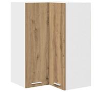 Tomostar Meuble d'angle Haut de Cuisine, Armoire Suspendue Chêne Artisan et Blanc 57x57x80 cm
