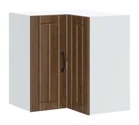 Tomostar Meuble d'angle Haut de Cuisine, Armoire Suspendue Cuisine Armoire d'angle Murale Lucca chêne Marron 57 x 57 x 60 cm