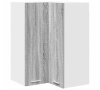 Tomostar Meuble d'angle Haut de Cuisine, Armoire Suspendue Gris Sonoma et Blanc 57x57x80 cm