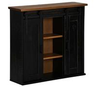 Tomostar Meuble Haut de Cuisine, Armoire Suspendue Cuisine Armoire Suspendue Halden 2 Portes coulissantes Noir pin 75 x 22,5 x 70 cm