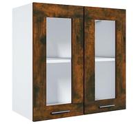 Tomostar Meuble Haut de Cuisine, Armoire Suspendue Cuisine Armoire vitrée Suspendue Lyon Chêne fumé 60x31x60 cm