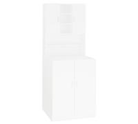 Tomostar Meuble Machine à Laver, Meuble WC Armoire pour Machine à Laver Blanc 71 x 71,5 x 181,5 cm