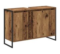 Tomostar Meuble sous Lavabo, Meuble de Rangement Salle de Bain sous Vasque Armoire Évier avec Porte Bois Ancien 90 x 30 x 60 cm