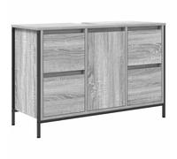 Tomostar Meuble sous Lavabo, Meuble de Rangement Salle de Bain sous Vasque Armoire Évier avec tiroirs Sonoma Gris 90x34,5x60cm