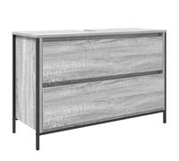 Tomostar Meuble sous Lavabo, Meuble de Rangement Salle de Bain sous Vasque Armoire Évier tiroirs Sonoma Gris 90x34,5x60cm