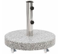 Tomostar Pied de Parasol avec roulettes, Support Socle de Parasol Base de Lestage Granite 30 kg Rond Gris