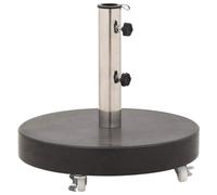 Tomostar Pied de Parasol avec roulettes, Support Socle de Parasol Base de Lestage Granite 30 kg Rond Noir