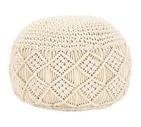 Tomostar Pouf Repose-Pieds, Tabouret Repose Pied Ottomane Pouf Salon en macramé 45 x 30 cm Coton