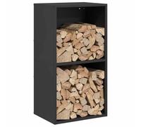 Tomostar Range Bûche Vertical, Range Bois Étagère à Bûches Support pour Bois de Cheminée Portant de bois chauffage noir 40x30x75 cm