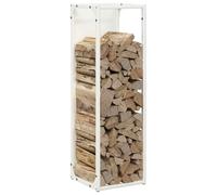 Tomostar Range Bûche Vertical, Range Bois Étagère à Bûches Support pour Bois de Cheminée Portant de bois chauffage blanc 25x25x80 cm