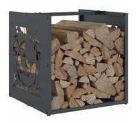 Tomostar Range Bûche Vertical, Range Bois Étagère à Bûches Support pour Bois de Cheminée Portant de bois chauffage anthracite 40x40x40 cm