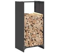 Tomostar Range Bûche Vertical, Range Bois Étagère à Bûches Support pour Bois de Cheminée Portant de bois chauffage noir 40x30x80 cm