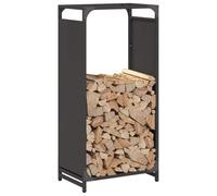 Tomostar Range Bûche Vertical, Range Bois Étagère à Bûches Support pour Bois de Cheminée Portant de bois chauffage noir 44x28x90 cm