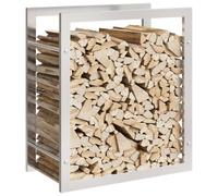 Tomostar Range Bûche Vertical, Range Bois Étagère à Bûches Support pour Bois de Cheminée Portant de bois de chauffage 50x28x56 cm acier inoxydable